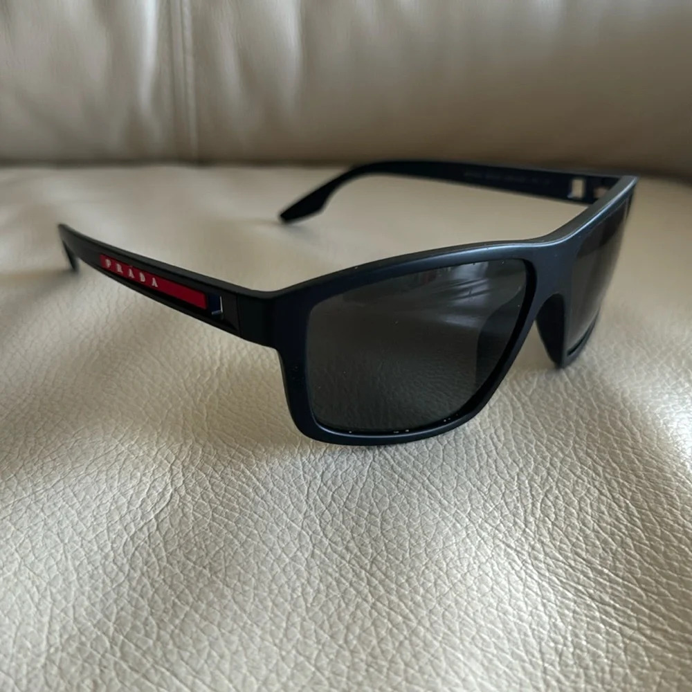 Prada Men's Black Polarized Sunglasses, PS 02WS 57